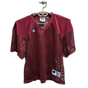 Champion Authentic Youth Size S/M Football Jersey Burgundy Athletic Mesh Top NEW